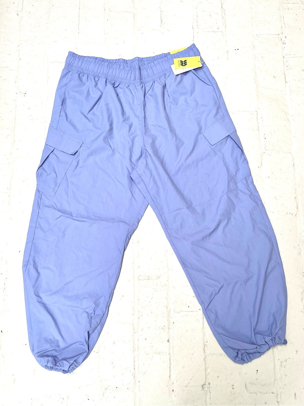 Light Blue Cargo Jogger Pants with Elastic Ankles